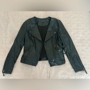 Topshop nelly faux leather biker jacket
